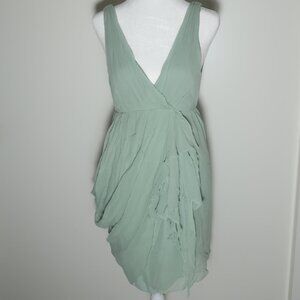 Alice + Olivia Sage Green Drape Dress